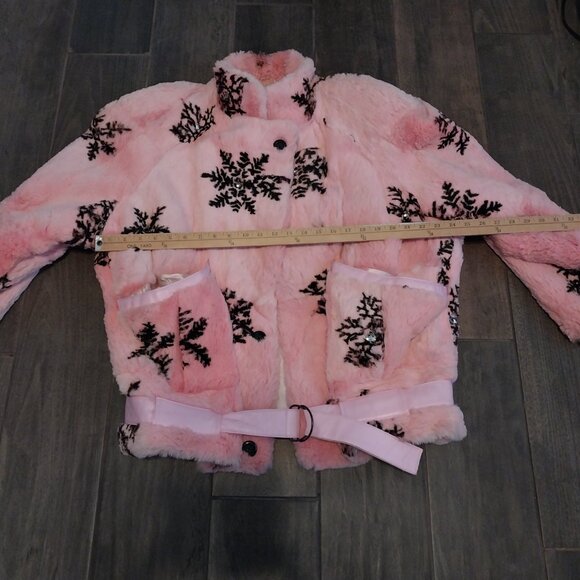 Vintage pink Snowflake Rabbit fur coat dyed - Picture 15 of 16